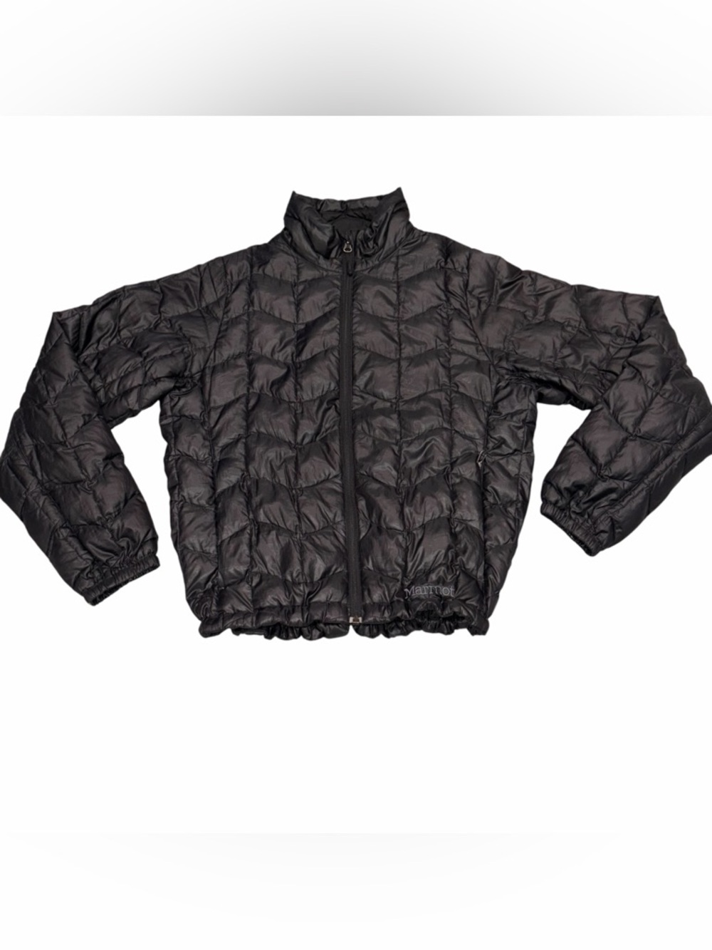 Marmot Black Quilted 800 Fill Goose Down Puffer Jacket Coat size Medium